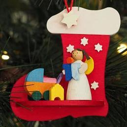 Angel in a Stocking (Baby & Pram) - Christmas Tree Decoration